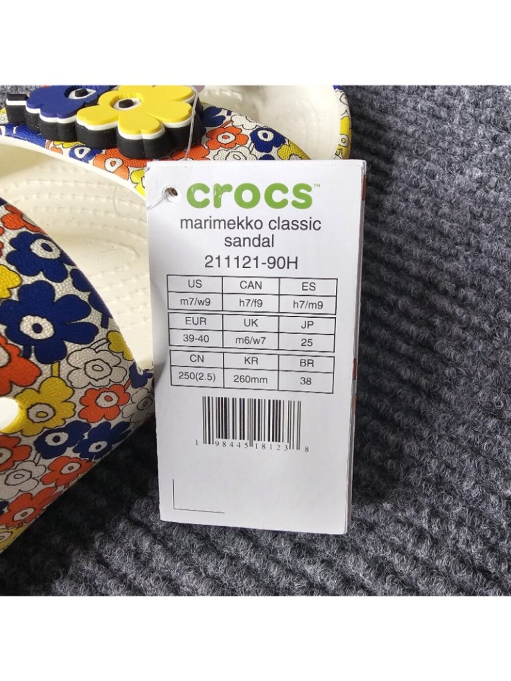 Crocs Marimekko Sandal Slides 211121-90H Floral 70s Hippie Size 9 NEW W Tag - Picture 6 of 6